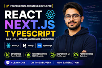 develop or fix react, nextjs and typescript web applications