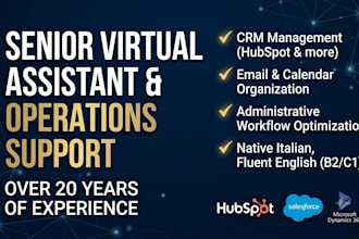 your senior virtual assistant for administrative support and CRM