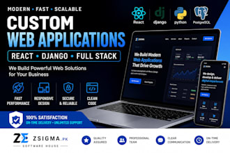 develop a modern react django web application