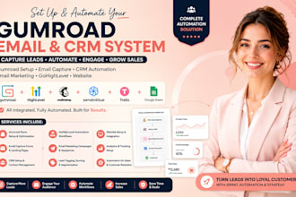 set up gumroad email capture crm automation email marketing gohighlevel website