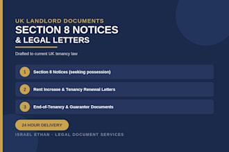 draft a UK landlord letter, section 8 notice, or tenancy legal document