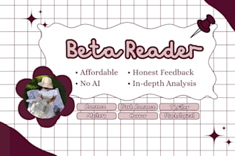beta read and giving feedback on your novel