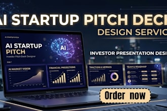 create ai startup presentation, fundraising pitch deck in powerpoint