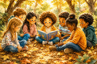 do children story book illustration, children book illustration, book design