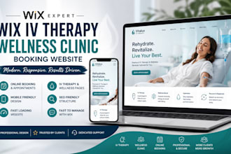 design wix iv therapy website wellness clinic booking website