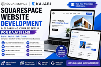 squarespace website development elearning course for kajabi lms