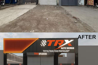 do a building facade uplift and 3d exterior rendering