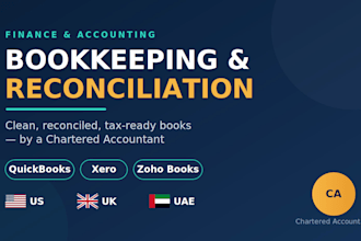 monthly bookkeeping, reconciliation and reports