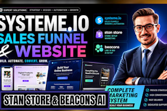 do systeme io sales funnel, systeme io website, stan store marketing, beacons ai