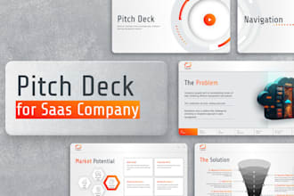 design saas pitch deck, investor presentation and saas startup pitch deck