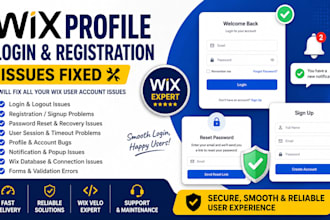 fix wix profile login registration password session notification popup issues