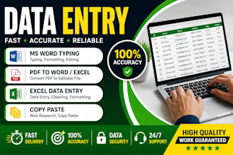 do accurate data entry typing and ms word tasks and power point