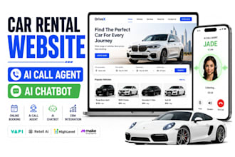 build car rental website and ai call agent ai chatbot for car dealer website