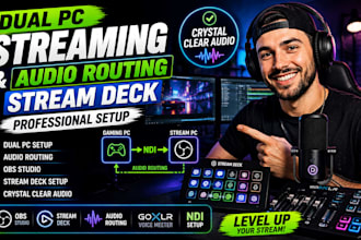 setup dual PC streaming, audio routing, obs studio and elgato stream deck