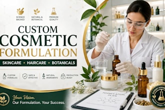 develop your formulas for cosmetic formulation, skincare, haircare, botanicals