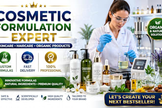 develop formulas for cosmetic formulation, hair care skincare organic product