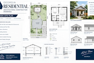 prepare georgia residential architectural construction drawings adu site plan
