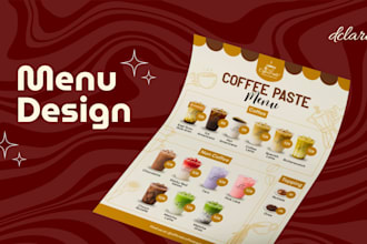 design a stunning menu and food promotional material