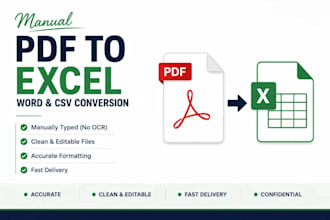manually convert PDF to excel, word or CSV