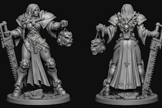 create 3d high poly character for printing, game, animation with blender, zbrush