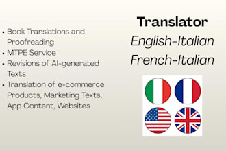 translate and proofread your book into italian