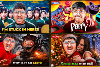design premium gaming youtube thumbnails
