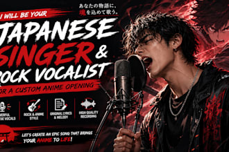 be your japanese singer and rock vocalist for a custom anime opening