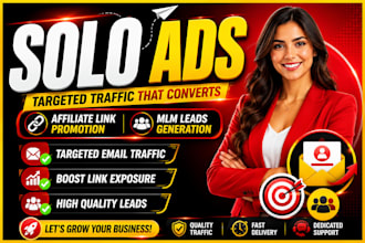 do solo ads campaign, affiliate link promotion, MLM leads generation