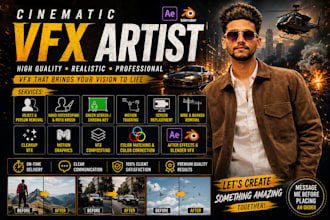 do vfx cleanup, object removal from video and wire removal