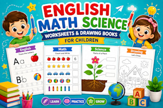 create printable english, math and science worksheets