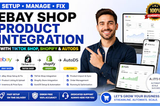 fix manage setup ebay shop product integration with tiktok shop shopify autods