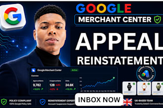 fix suspendend google marchant center account  and appeal, gmc reinstatement