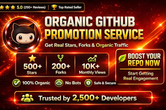 organic github promotion to gain stars fork repo traffic