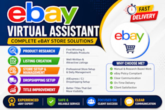 be your ebay VA for product research and listings