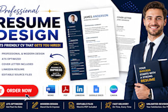 make impressive professional resume design and cv design