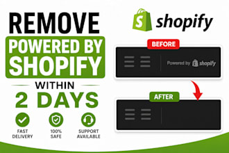 remove powered by shopify from dropshipping store in less than 2 days