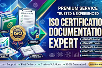 provide iso 9001, 45001, 27001, 14001, gmp, iso 27001 certification