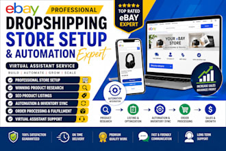 build ebay dropshipping store setup automation  virtual assistant service