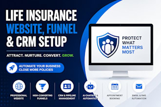 life insurance website, funnel, CRM and ai agent in gohighlevel