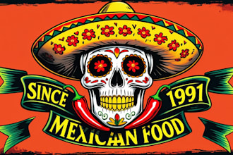 create unique mexican food logo for your business