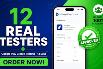 provide 12 testers 20 testers for google play console closed testing 14 days