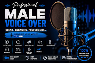 record deep nsfw male voice actor for audiobook characters, narrations,asmr game