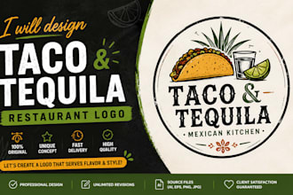 design beautiful taco and tequila restaurant logo