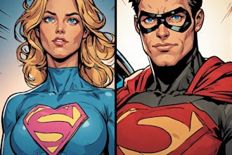 illustrate superhero comic book art from your script