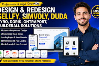create sellfy simvoly duda zyro dorik ontraport builderall website store design