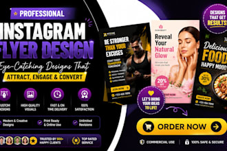 design instagram marketing flyers and promotional posts for your business
