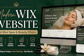 design wix website design, wix website redesign for medical spas, beauty clinics