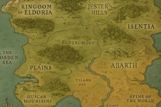 design detailed fantasy world map for your novel, game or rpg