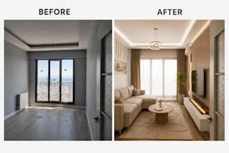 create realistic blender interior design and 3d render