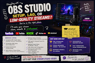 setup obs studio, streamlabs, and live streaming for twitch, youtube, kick